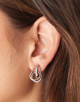 ASOS DESIGN - Ohrringe in Silberoptik mit gedrehtem Knoten-Design