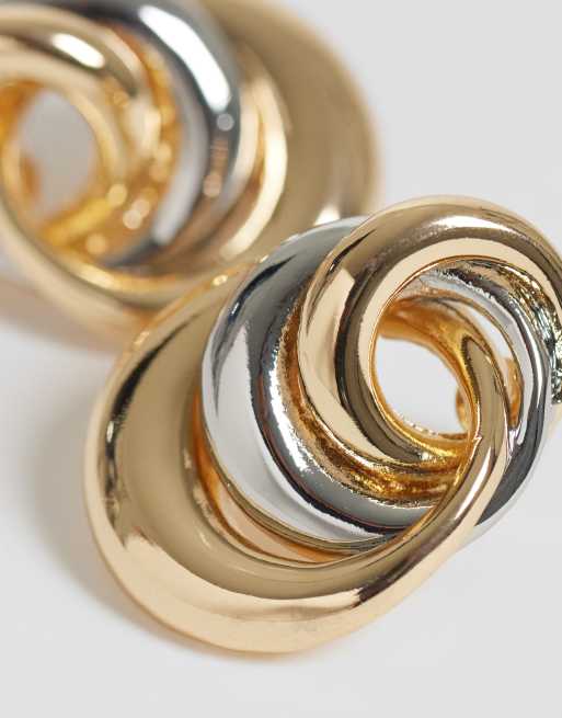 ASOS DESIGN – Ohrstecker im Schlaufen-Design in Gold- und Silberoptik, 4 von 4