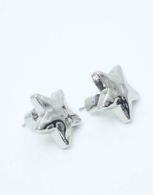 ASOS DESIGN Ohrstecker mit Sternmotiv in Silberoptik, 4 von 4