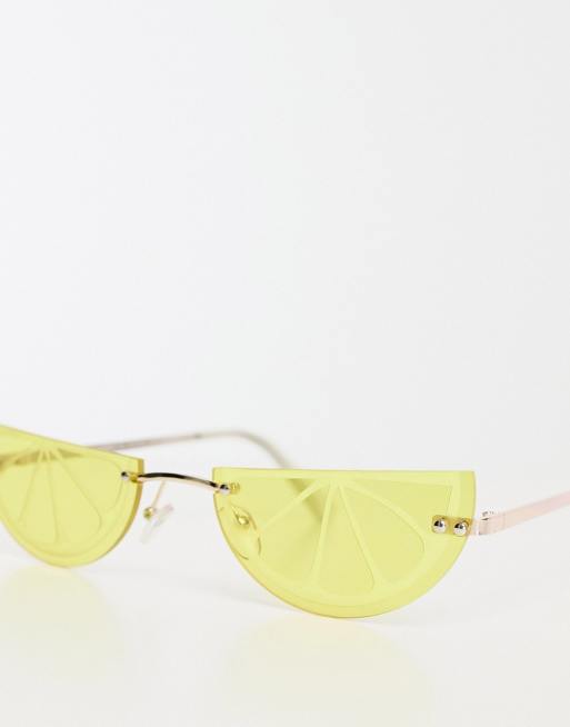 ASOS DESIGN – Okulary bez oprawek w kształcie cytryn 