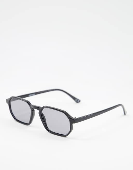 ASOS DESIGN – Okulary przeciwsłoneczne retro z czarnymi kwadratowymi oprawkami i przyciemnianymi szkłami