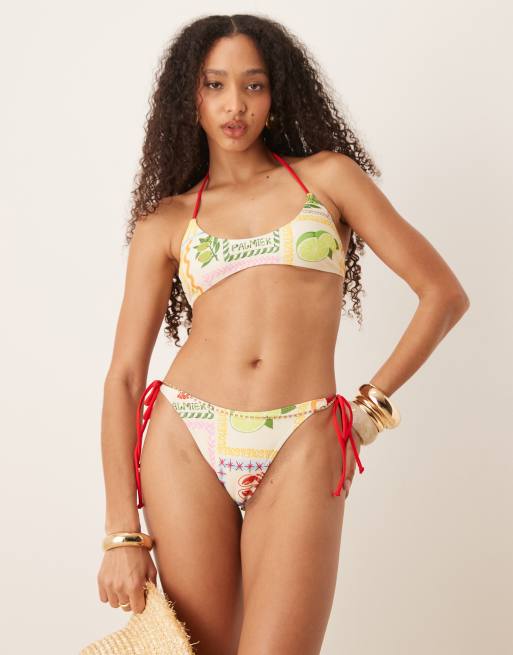 ASOS DESIGN Olive bikini in tile print