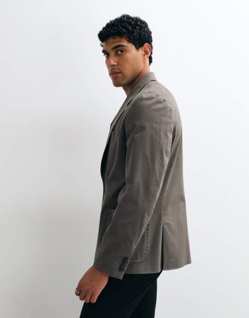ASOS DESIGN - Olivengrøn løstsiddende blazer i bomuldstwill, 5 af 5