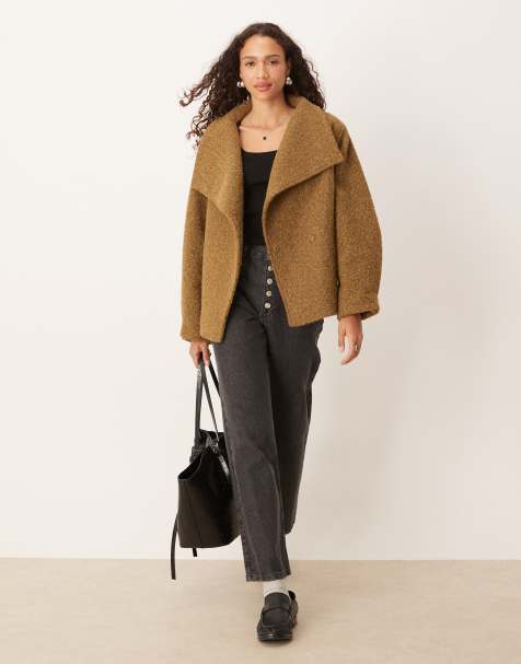 ASOS DESIGN - Olivengrøn oversized vamset bomber-jakke med ståkrave - view 1