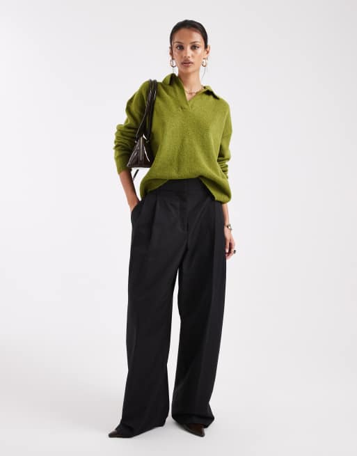 ASOS DESIGN - Olivengrøn polotop i vamset strik, 2 af 4