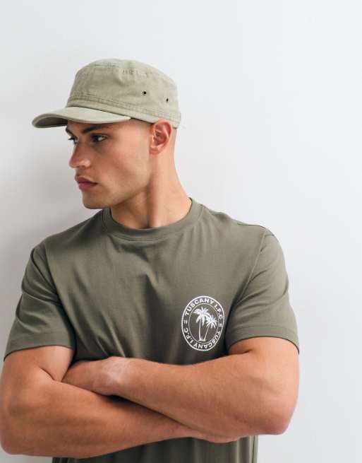 ASOS DESIGN - Olivengrøn T-shirt med palmegrafik på brystet, 4 af 5