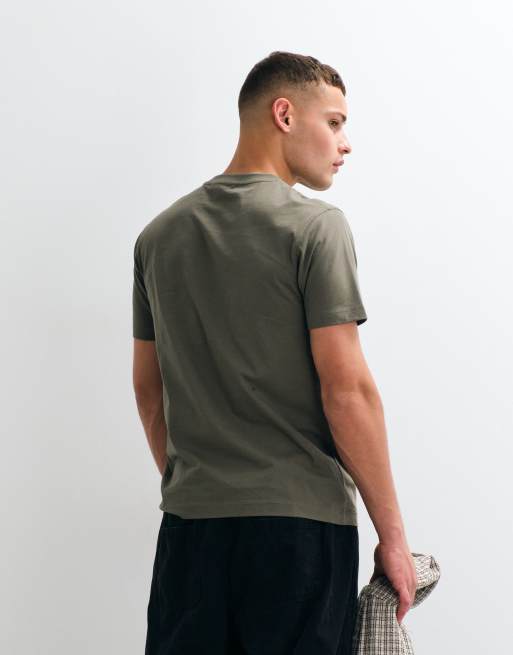 ASOS DESIGN - Olivengrøn T-shirt med palmegrafik på brystet, 5 af 5