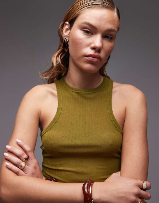 ASOS DESIGN - Olivengrøn tanktop med ribbet tekstur, 2 af 4