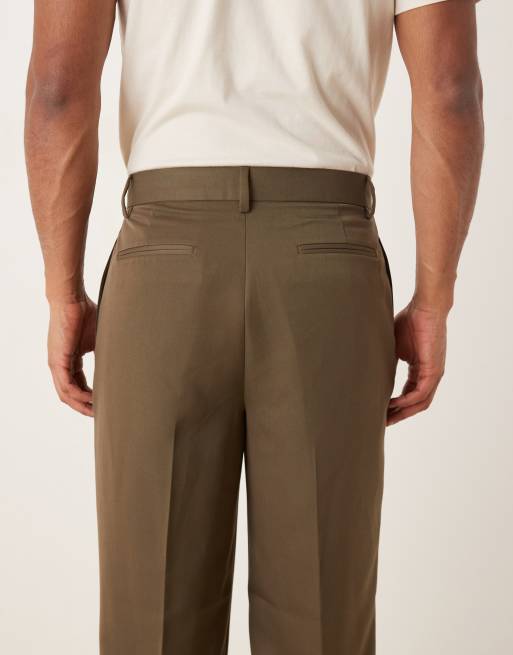 ASOS DESIGN - Olivengrønne habitbukser med vide ben, 5 af 5