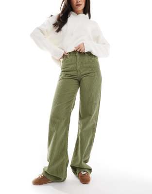 ASOS DESIGN - Olivengrønne jeans med opsmøg - view 1