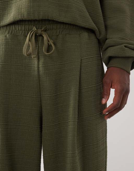 ASOS DESIGN - Olivengrønne joggingbukser med ballonben og crosshatch-tekstur, 5 af 5