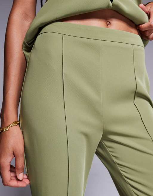 ASOS DESIGN - Olivengrønne skræddersyede bukser med svaj - Del af sæt, 5 af 5