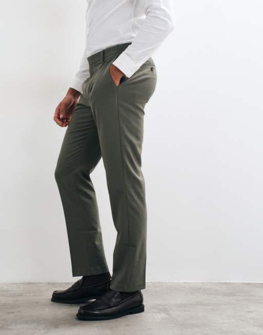 ASOS DESIGN - Olivengrønne smalle habitbukser, 3 af 5