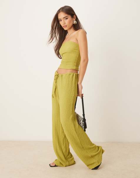 ASOS DESIGN - Olivengrønt tekstureret sæt - view 1