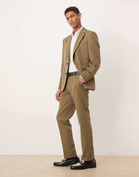 ASOS DESIGN – Olivgrön kostym i slim fit - view 1