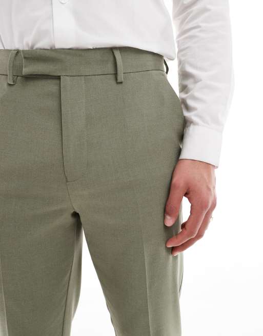 ASOS DESIGN – Olivgröna, avsmalnande kostymbyxor, del av kostym, 4 av 5