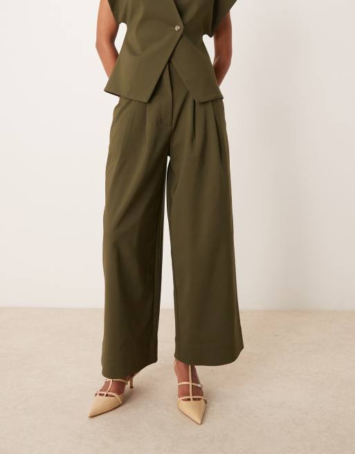 ASOS DESIGN – Olivgröna, korta byxor med justerbar flik i midjan, del av set , 5 av 5