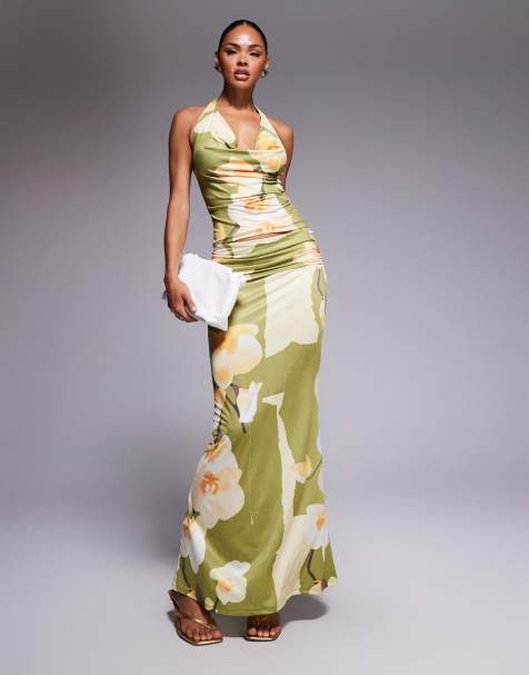 ASOS DESIGN – Olivgrönt, blommigt set - view 1