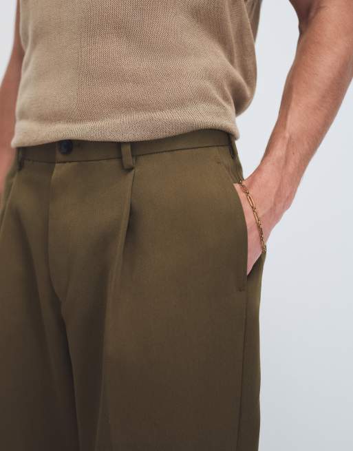 ASOS DESIGN – Oliwkowozielone dopasowane spodnie oversize ze zwężanymi nogawkami, 3 z 9