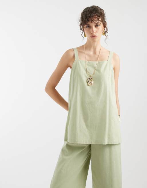 ASOS DESIGN – Oliwkowozielony dwuwarstwowy kombinezon na ramiączkach, 2 z 4