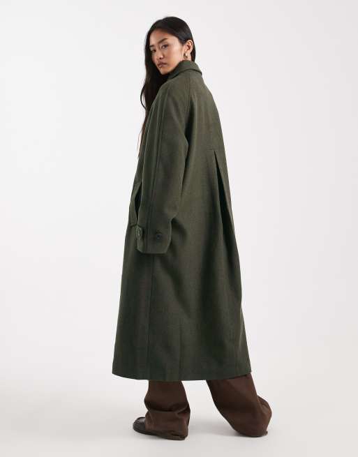 ASOS DESIGN – Oliwkowy płaszcz o wydłużonym fasonie, 4 z 4