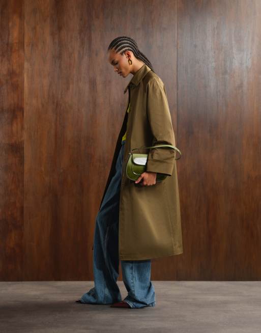 ASOS DESIGN ombre flap shoulder bag in olive green