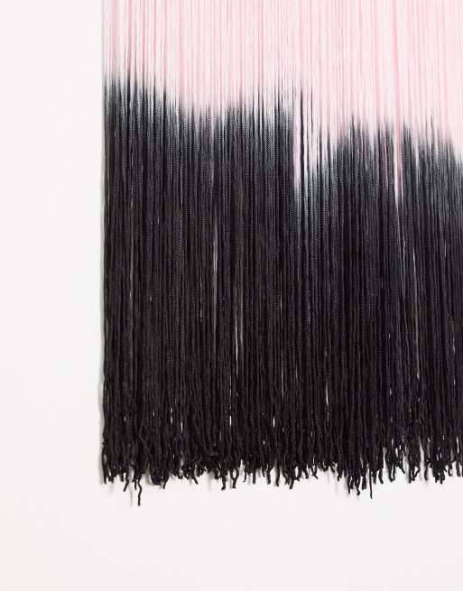 Black and pink fringe skirt hotsell