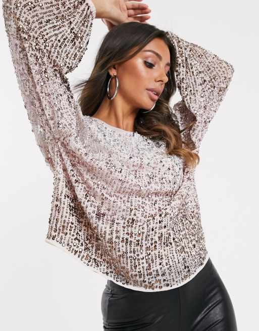 Sparkly cheap batwing top