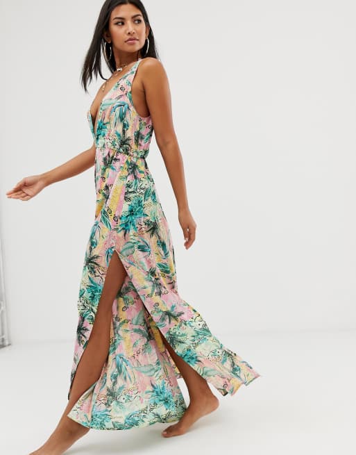 Asos tropical 2025 print dress