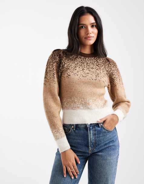 ASOS DESIGN – Ombréfärgad, randig tröja med markerade axlar - view 1