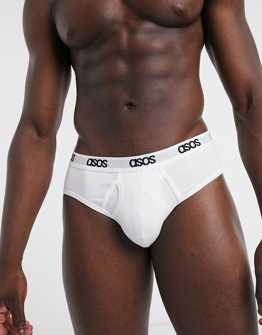 ASOS DESIGN - Onderbroek met tailleband met logo in wit