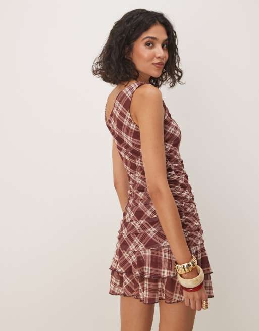 plaid one shoulder dress NWT J. Crew Plaid One Shoulder Giant Bow Ocho Dress Size 4