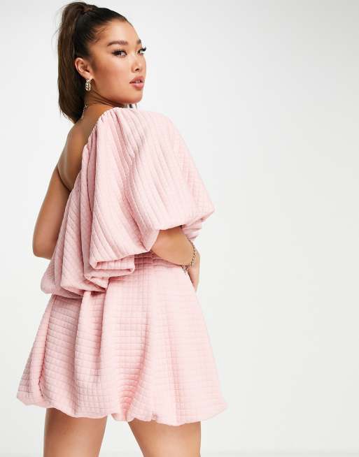 Dusty pink cape cheap pleated detail skater dress