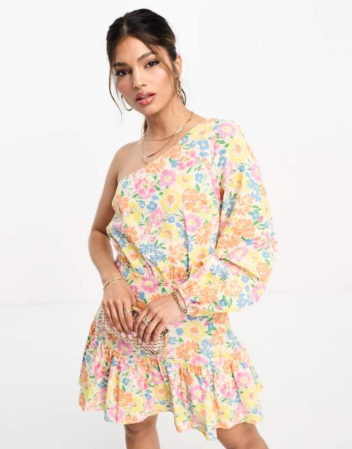 Asos one shoulder floral dress sales