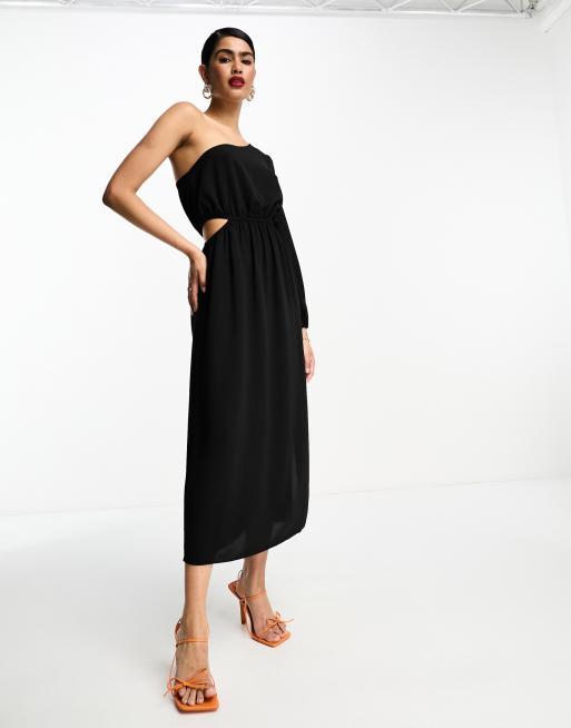 Asos black strapless on sale dress