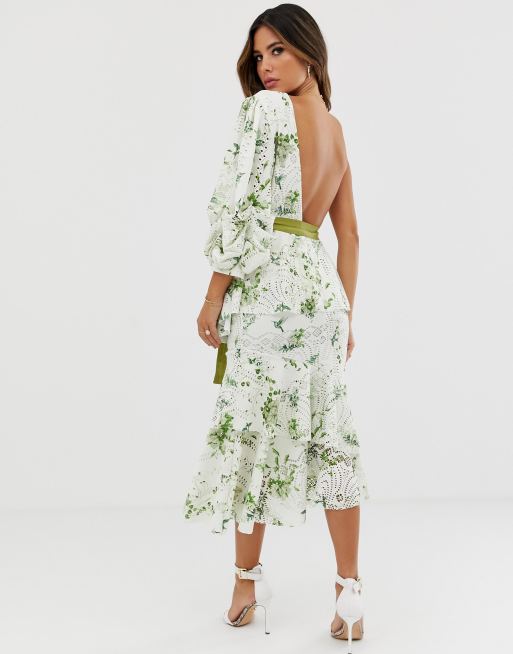 Asos one outlet shoulder floral dress