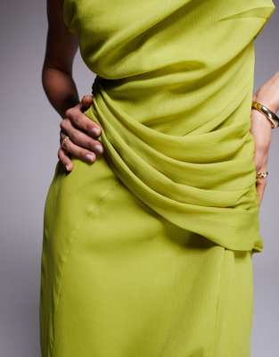 Asos Design One Shoulder Draped Maxi Dress