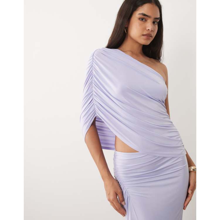 asos purple one shoulder dress ASOS Design - One Shoulder Maxi Dress - Women - Polyester/Spandex - 2 US