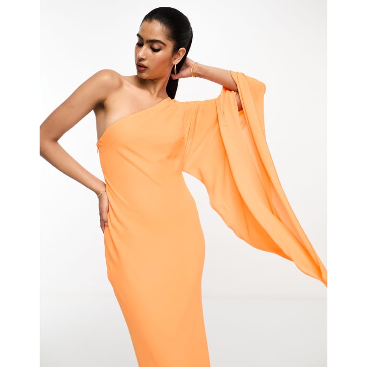 One shoulder 2025 orange dress