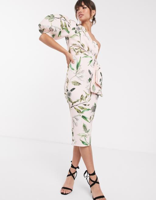 Asos one discount shoulder floral dress