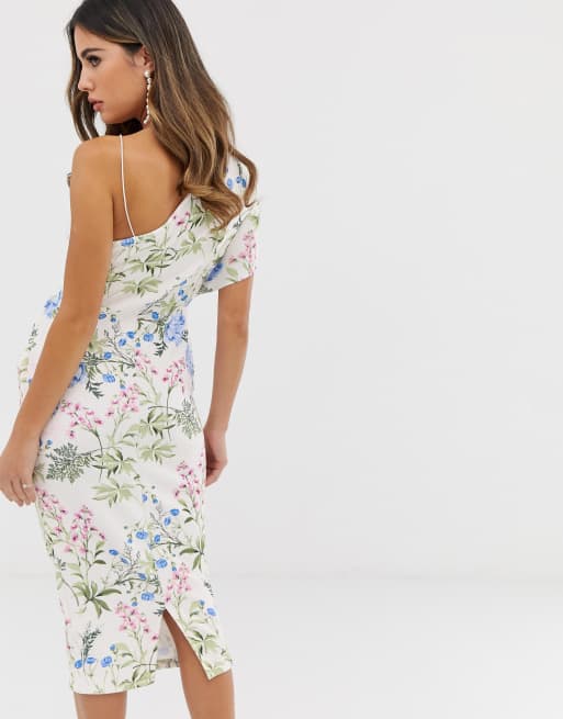 Asos one shoulder store floral dress