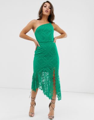 green dress one shoulder