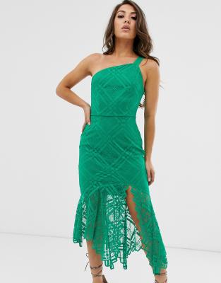 asos green lace dress