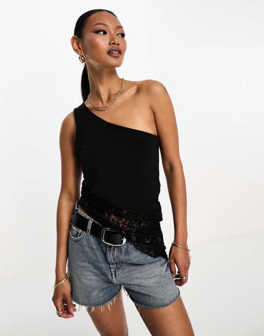 Asos black one hotsell shoulder top