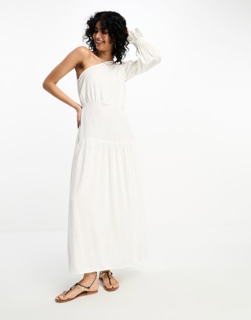 Asos white shop linen dress