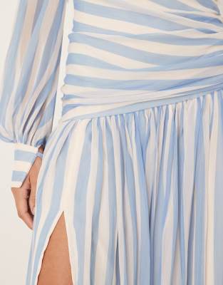 chinese dress ladies Lucia Puff Sleeve Maxi Dress - Pink Stripe main image 1