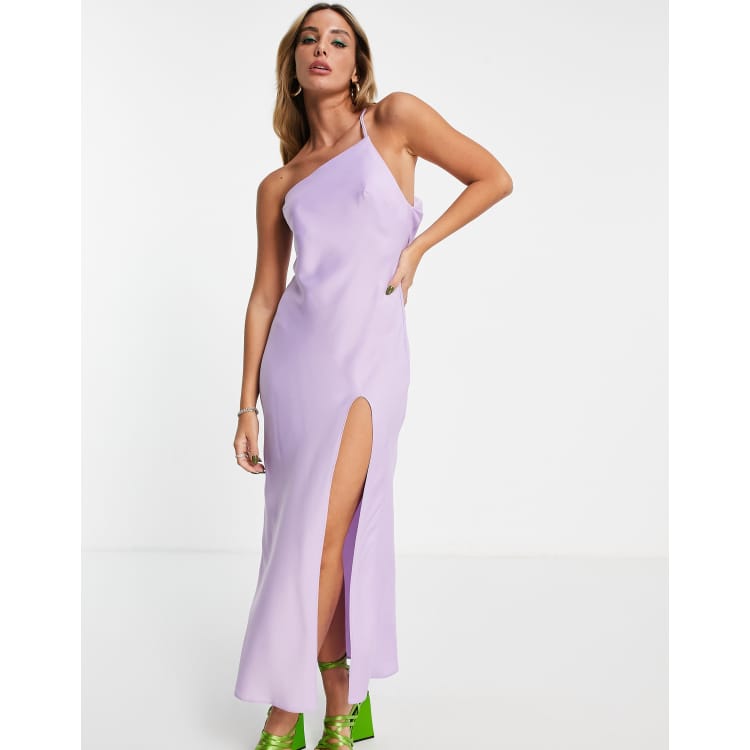 Dressing Up Lilac One Shoulder Maxi Dress With Open Back Detail