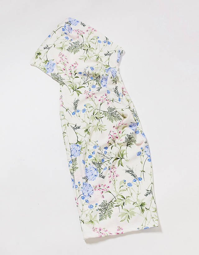 ASOS DESIGN one shoulder midi dress in floral print