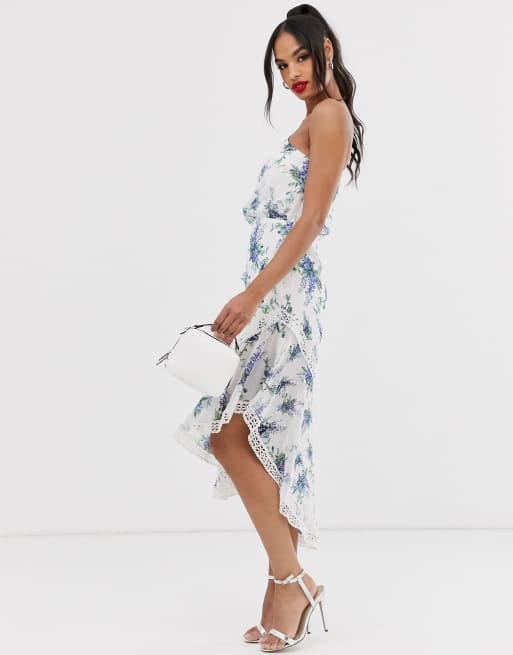 Asos one outlet shoulder floral dress