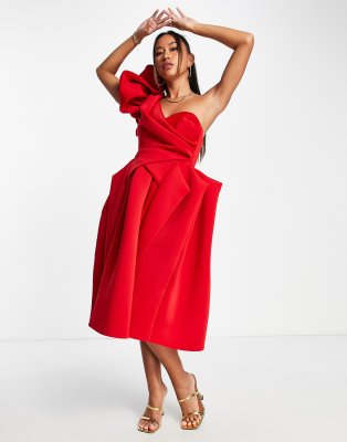 asos red cocktail dress